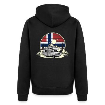 Norvège Camping Camping Camping Voyage Vacances - Veste à capuche bio Premium Unisexe - noir - Dos - Nico (187cm)