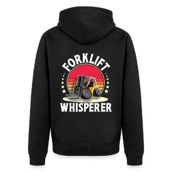 Staplerfahrer Gabelstapler Lagerist - Unisex Premium Bio Zip Hoodie - Schwarz - Hinten - Nico (187cm)