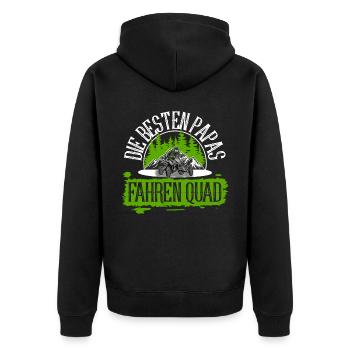 Quad ATV Offroad Quadfahrer Papa Vater - Unisex Premium Bio Zip Hoodie - Schwarz - Hinten - Nico (187cm)