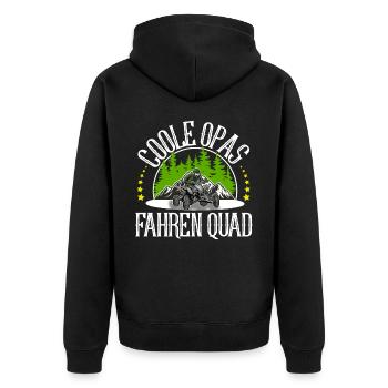 Quad ATV Offroad Quadfahrer - Unisex Premium Bio Zip Hoodie - Schwarz - Hinten - Nico (187cm)