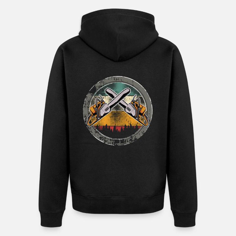 Tronçonneuse bûcheron - Veste à capuche bio Premium Unisexe - noir