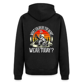 Paintball - Unisex Premium Organic Zip Hoodie - black - Back - Nico (187cm)