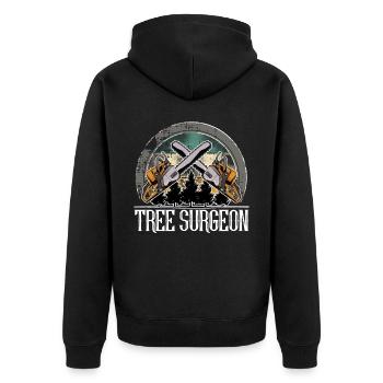 Lumberjack - Unisex Premium Organic Zip Hoodie - black - Back - Nico (187cm)
