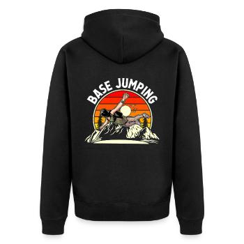 Base Jumping - Unisex Premium Organic Zip Hoodie - black - Back - Nico (187cm)
