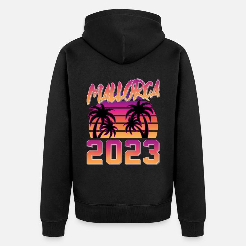 Majorque 2023 Malle - Veste à capuche bio Premium Unisexe - noir
