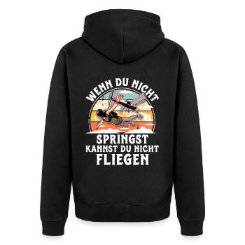 Fallschirmspringer Fallschirmspringen Fallschirm - Unisex Premium Bio Zip Hoodie - Schwarz - Hinten - Nico (187cm)