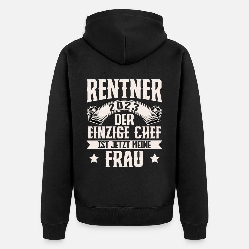 Rentner 2023 Ruhestand - Unisex Premium Bio Zip Hoodie - Schwarz