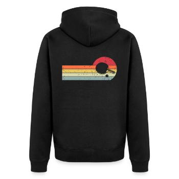 Tischtennis Retro Vintage - Unisex Premium Bio Zip Hoodie - Schwarz - Hinten - Nico (187cm)