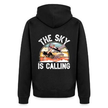 Skydiving Parachuting Parachute - Unisex Premium Organic Zip Hoodie - black - Back - Nico (187cm)