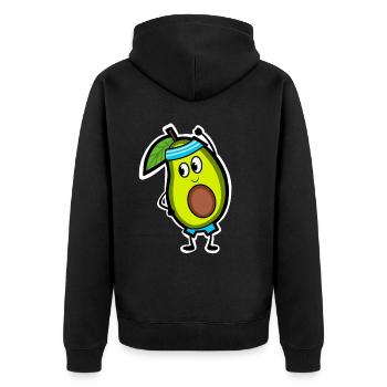 Aerobic Avocado - Unisex Premium Organic Zip Hoodie - black - Back - Nico (187cm)