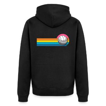 Volleyball - Unisex Premium Bio Zip Hoodie - Schwarz - Hinten - Nico (187cm)