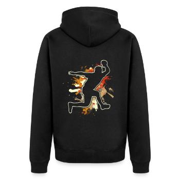 Table tennis - Unisex Premium Organic Zip Hoodie - black - Back - Nico (187cm)
