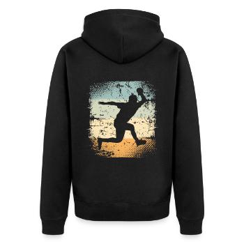 Table tennis - Unisex Premium Organic Zip Hoodie - black - Back - Nico (187cm)