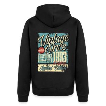 1993 Birthday vintage Retro Legend - Unisex Premium Organic Zip Hoodie - black - Back - Nico (187cm)