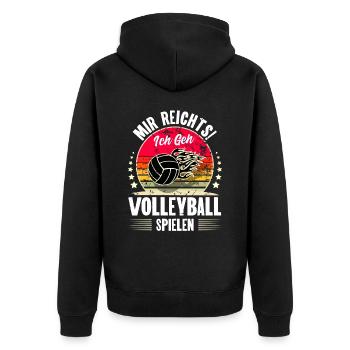 Volleyball - Unisex Premium Bio Zip Hoodie - Schwarz - Hinten - Nico (187cm)