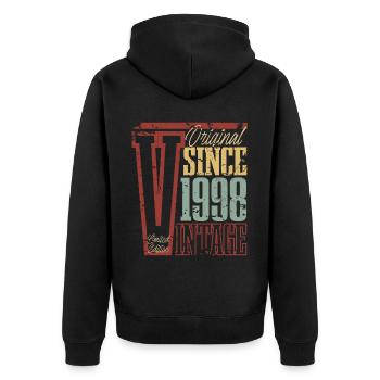 1998 Birthday Year of birth Year of construction Vintage Retro - Unisex Premium Organic Zip Hoodie - black - Back - Nico (187cm)