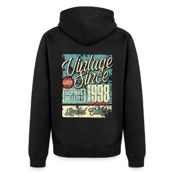 1998 Birthday vintage retro legend - Unisex Premium Organic Zip Hoodie - black - Back - Nico (187cm)