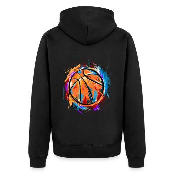 Joueurs de basket-ball - Veste à capuche bio Premium Unisexe - noir - Dos - Nico (187cm)