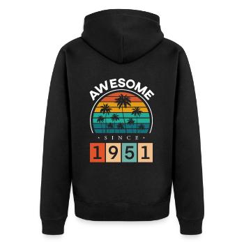 1951 Anniversaire Naissance Année de naissance millésime - Veste à capuche bio Premium Unisexe - noir - Dos - Nico (187cm)