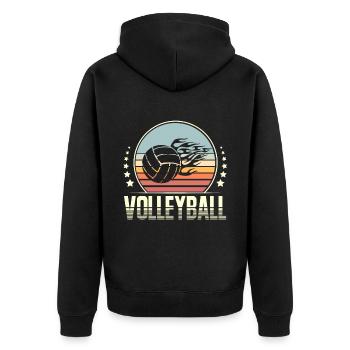 Volley-ball - Veste à capuche bio Premium Unisexe - noir - Dos - Nico (187cm)