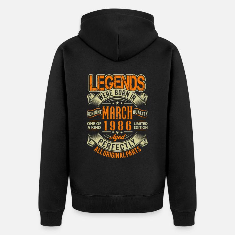 1986 Mars Anniversaire Légende - Veste à capuche bio Premium Unisexe - noir