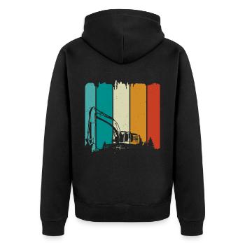 Excavator - Unisex Premium Organic Zip Hoodie - black - Back - Nico (187cm)