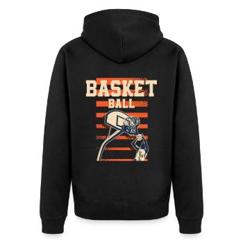 Joueurs de basket-ball - Veste à capuche bio Premium Unisexe - noir - Dos - Nico (187cm)