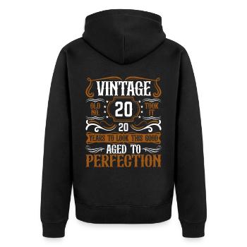 20e anniversaire Vintage Rétro - Veste à capuche bio Premium Unisexe - noir - Dos - Nico (187cm)