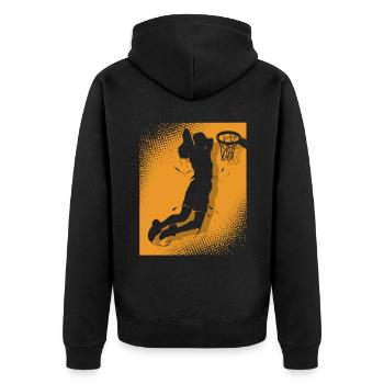 Joueurs de basket-ball - Veste à capuche bio Premium Unisexe - noir - Dos - Nico (187cm)
