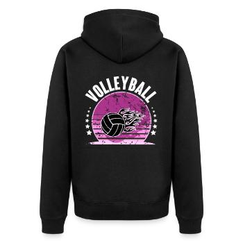 Volleyball - Unisex Premium Organic Zip Hoodie - black - Back - Nico (187cm)