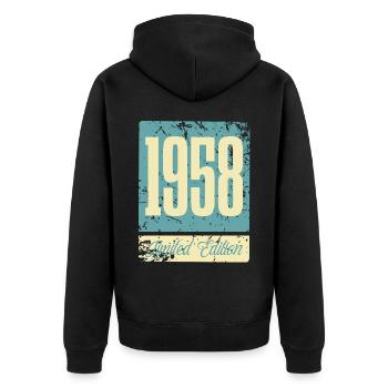 1958 Anniversaire de naissance Année de naissance - Veste à capuche bio Premium Unisexe - noir - Dos - Nico (187cm)