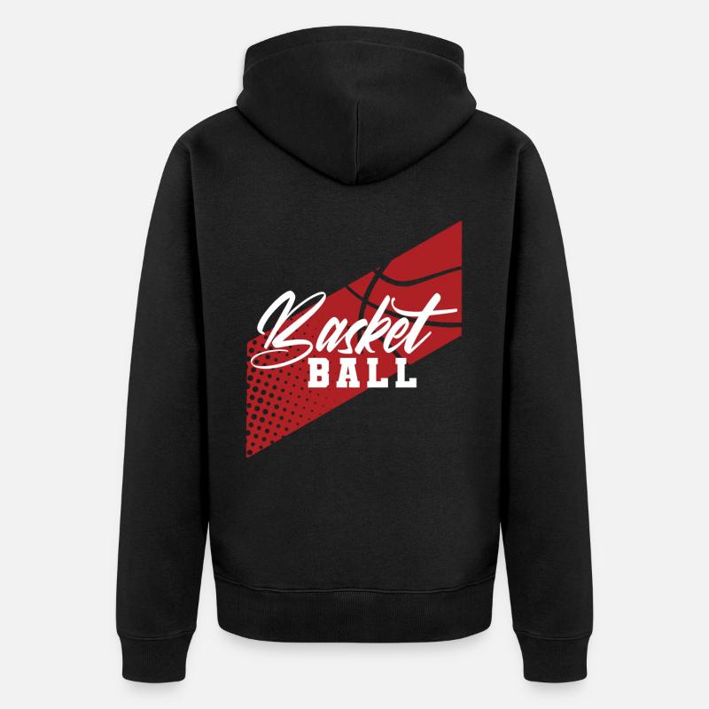Joueurs de basket-ball - Veste à capuche bio Premium Unisexe - noir