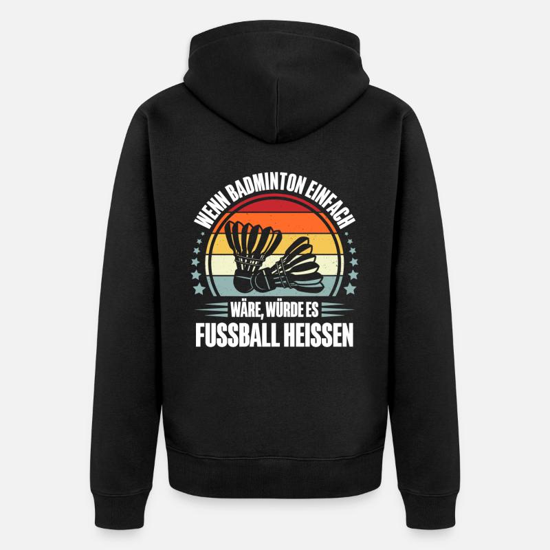Badminton - Unisex Premium Bio Zip Hoodie - Schwarz