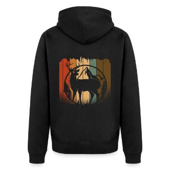 Cerf - Veste à capuche bio Premium Unisexe - noir - Dos - Nico (187cm)