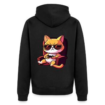 Cat Gaming Gamer Gamers Gamblers - Veste à capuche bio Premium Unisexe - noir - Dos - Nico (187cm)