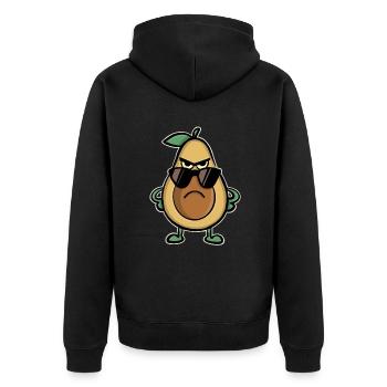 Avocado Sunglasses Cool Funny - Unisex Premium Organic Zip Hoodie - black - Back - Nico (187cm)