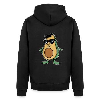 Avocado Sunglasses Cool Funny - Unisex Premium Organic Zip Hoodie - black - Back - Nico (187cm)
