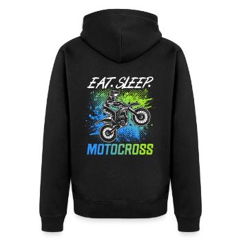 Moto Motocycliste Eat Sleep Motocross - Veste à capuche bio Premium Unisexe - noir - Dos - Nico (187cm)