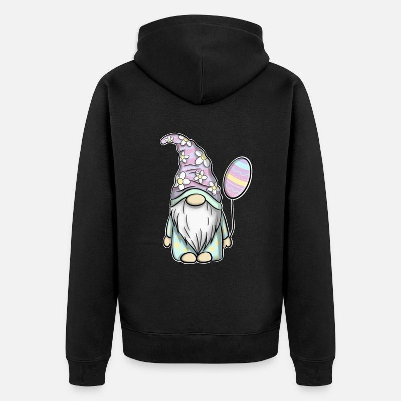Gnome Gnome's Easter - Unisex Premium Organic Zip Hoodie - black
