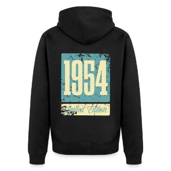 1954 Naissance Anniversaire Année de naissance - Veste à capuche bio Premium Unisexe - noir - Dos - Nico (187cm)