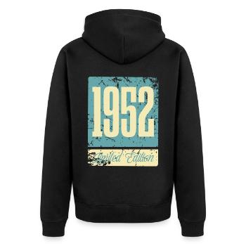 1952 Anniversaire de naissance Année de naissance - Veste à capuche bio Premium Unisexe - noir - Dos - Nico (187cm)