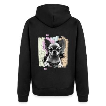 Chihuahua - Unisex Premium Organic Zip Hoodie - black - Back - Nico (187cm)