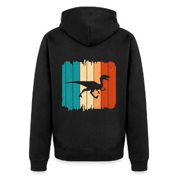 Velociraptor Dino Dinosaures - Veste à capuche bio Premium Unisexe - noir - Dos - Nico (187cm)