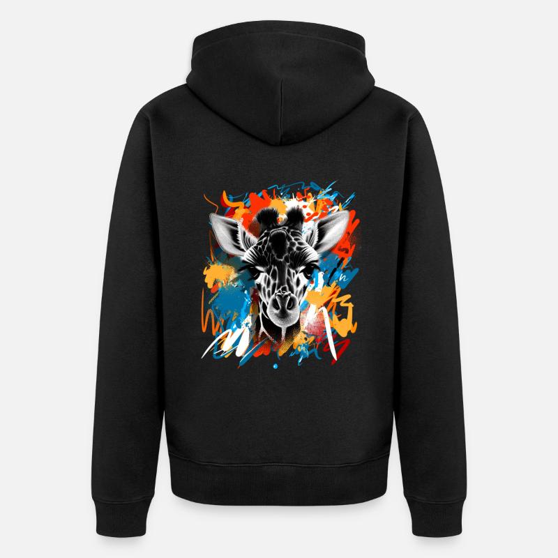 Girafe - Veste à capuche bio Premium Unisexe - noir