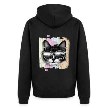 Lunettes de soleil Cat - Veste à capuche bio Premium Unisexe - noir - Dos - Nico (187cm)