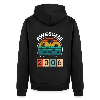 2006 Né 18e anniversaire Année de naissance Millésime - Veste à capuche bio Premium Unisexe - noir - Dos - Nico (187cm)