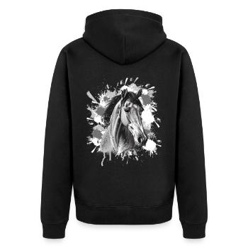 Cheval - Veste à capuche bio Premium Unisexe - noir - Dos - Nico (187cm)