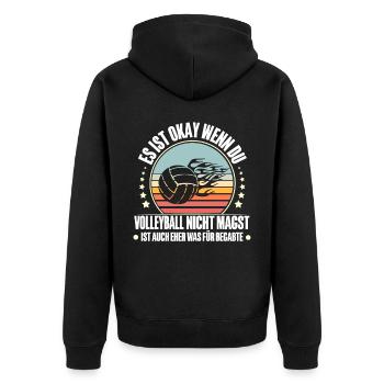 Volleyball - Unisex Premium Bio Zip Hoodie - Schwarz - Hinten - Nico (187cm)