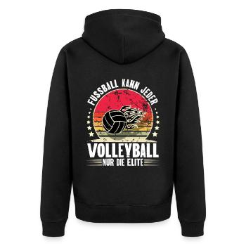 Volleyball - Unisex Premium Bio Zip Hoodie - Schwarz - Hinten - Nico (187cm)