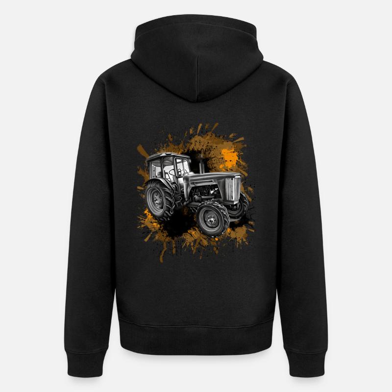 Tracteur Agriculture - Veste à capuche bio Premium Unisexe - noir